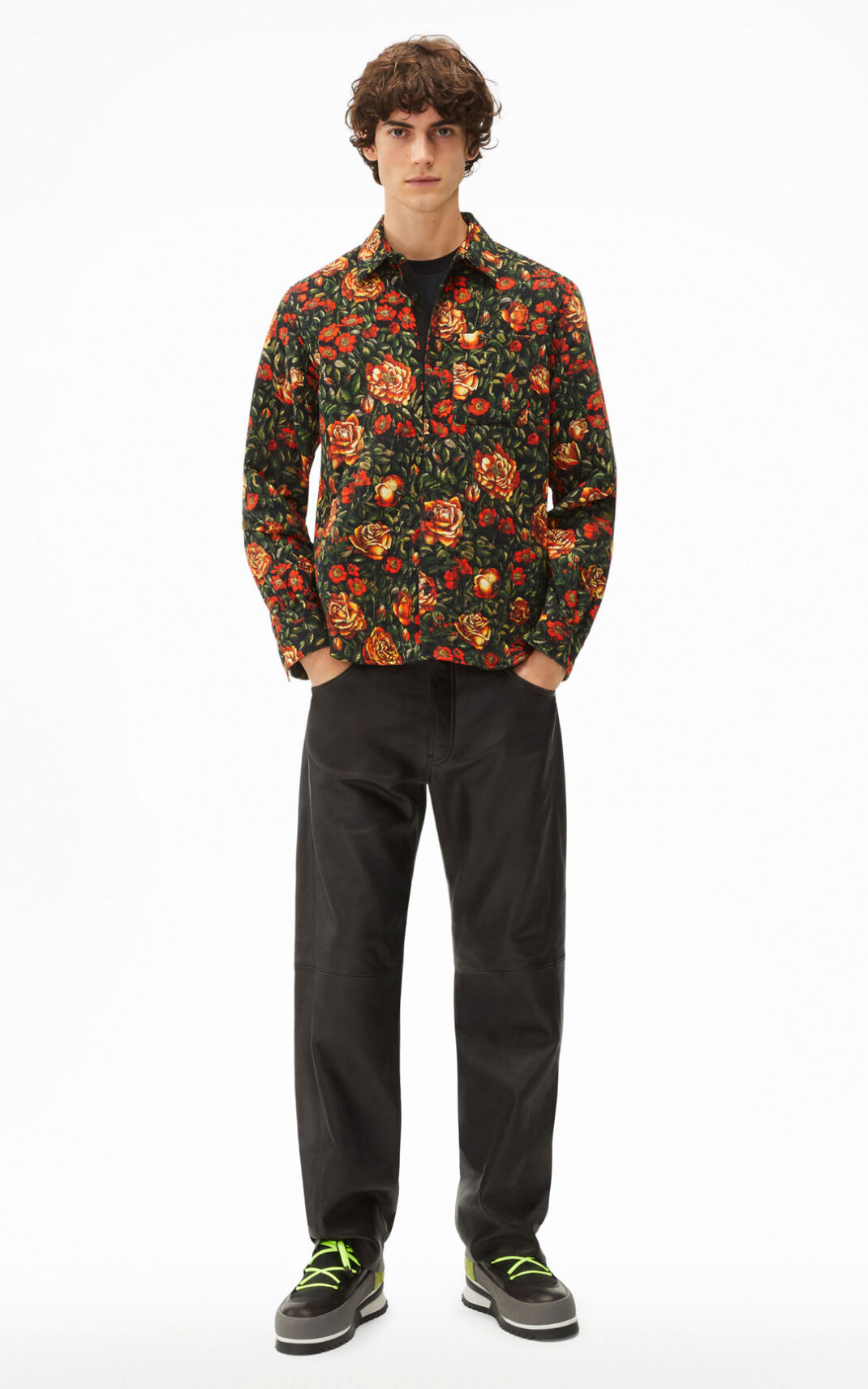 Chemise Kenzo Botanical Rose quilted Homme Rouge | CLFU-19306